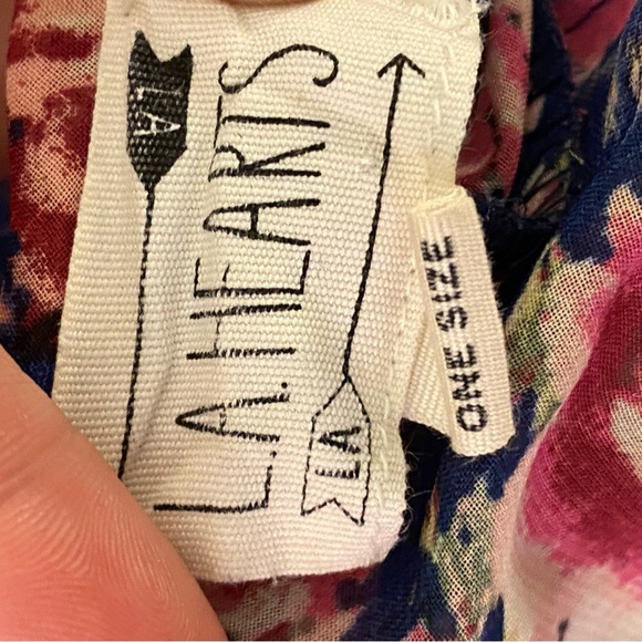 LA Hearts Pink Floral Open Flowy Short Sleeve Kimono Top With Lace Detail - Picture 4 of 4